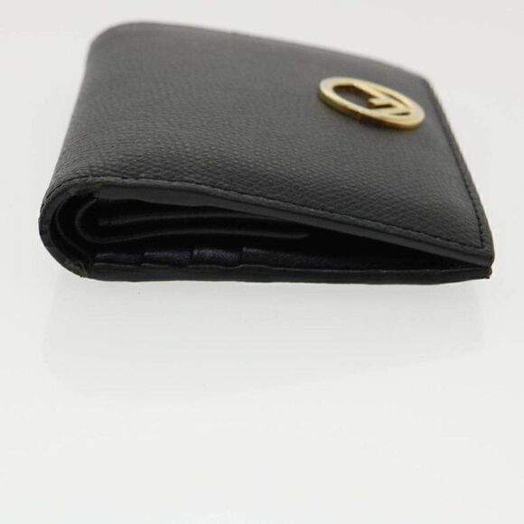 FENDI Wallet Leather Black F Logo with box - Picture 3 of 12